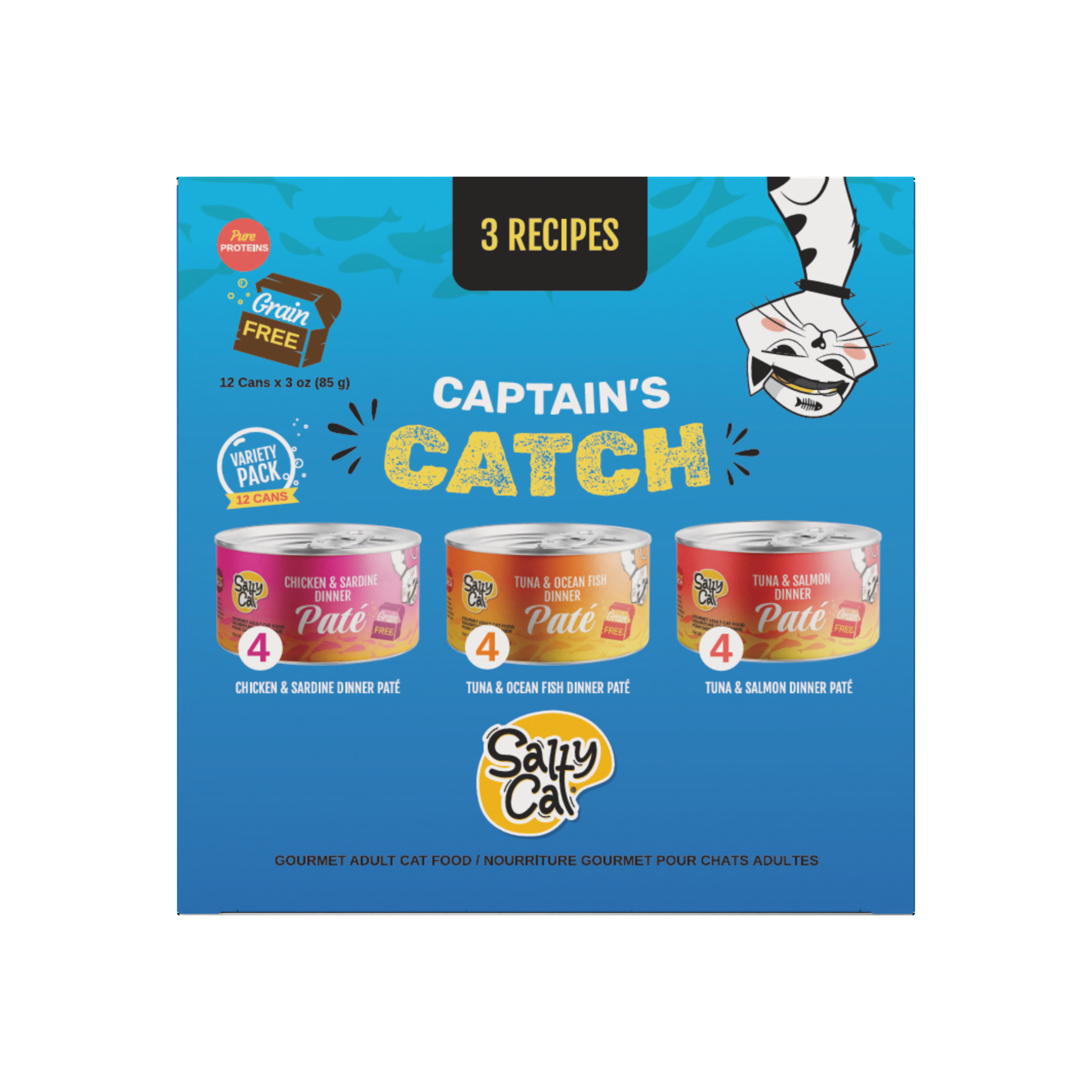 Captain's Catch Dinner Paté, Seafood Variety, 12 Pack – Salty Cat Captain's Catch Dinner Paté, Seafood Variety, 12 Pack – Salty Cat
