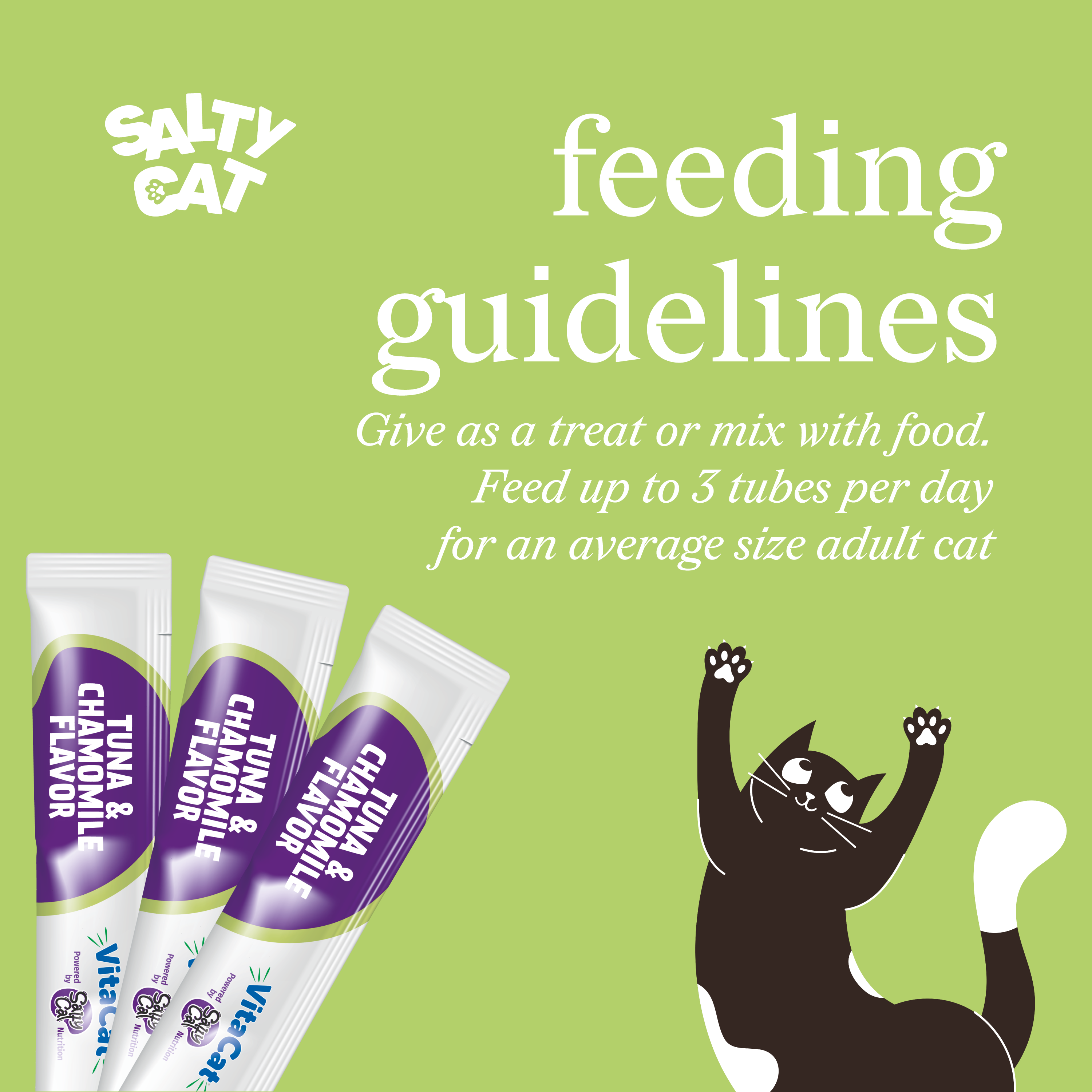 VitaCat by Salty Cat Chill Out Functional Cat Treats, 4 x 15g Tubes (12 Packs)