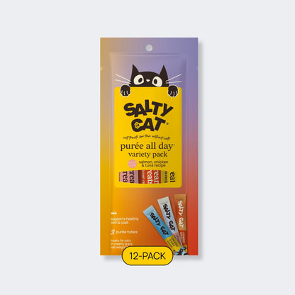 😋 purée all day cat treats, variety pack, 36 tubes