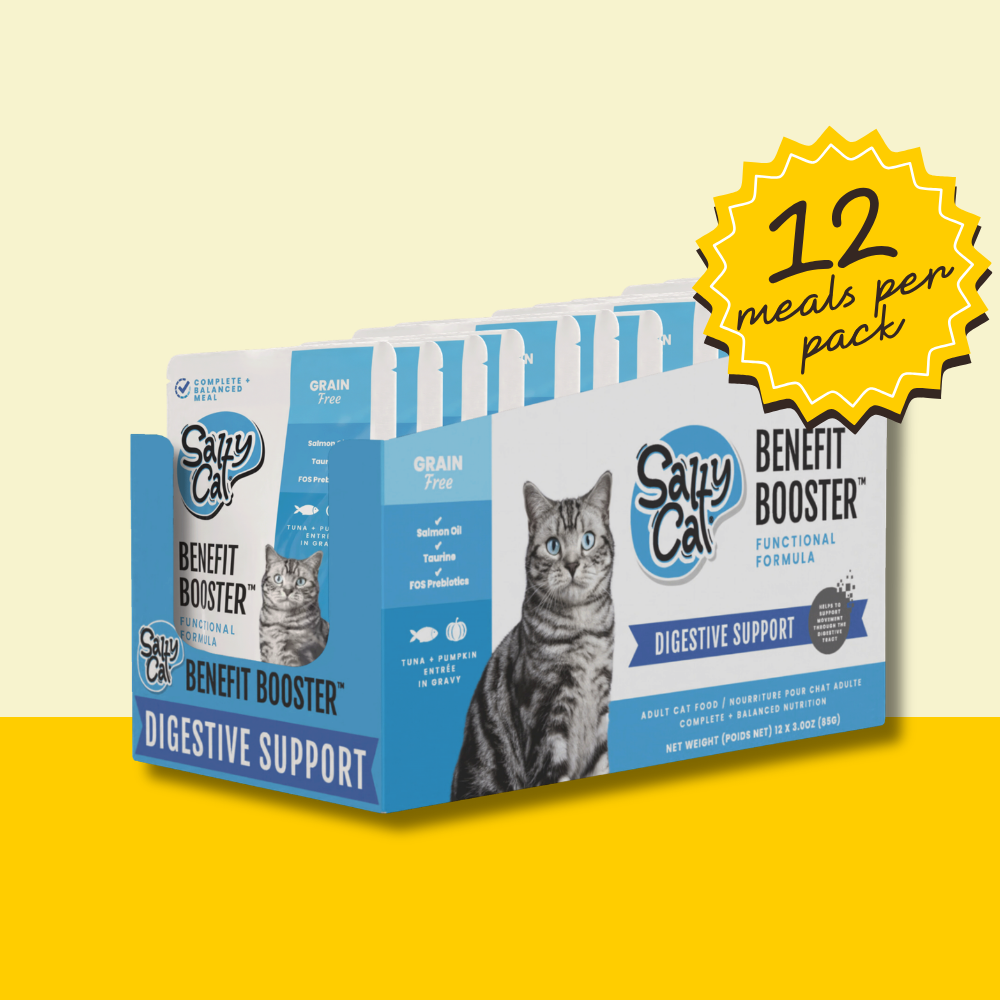 benefit booster, digestive support wet cat food, 12 pack