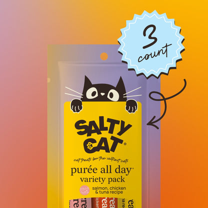 😋 purée all day cat treats, variety pack, 36 tubes