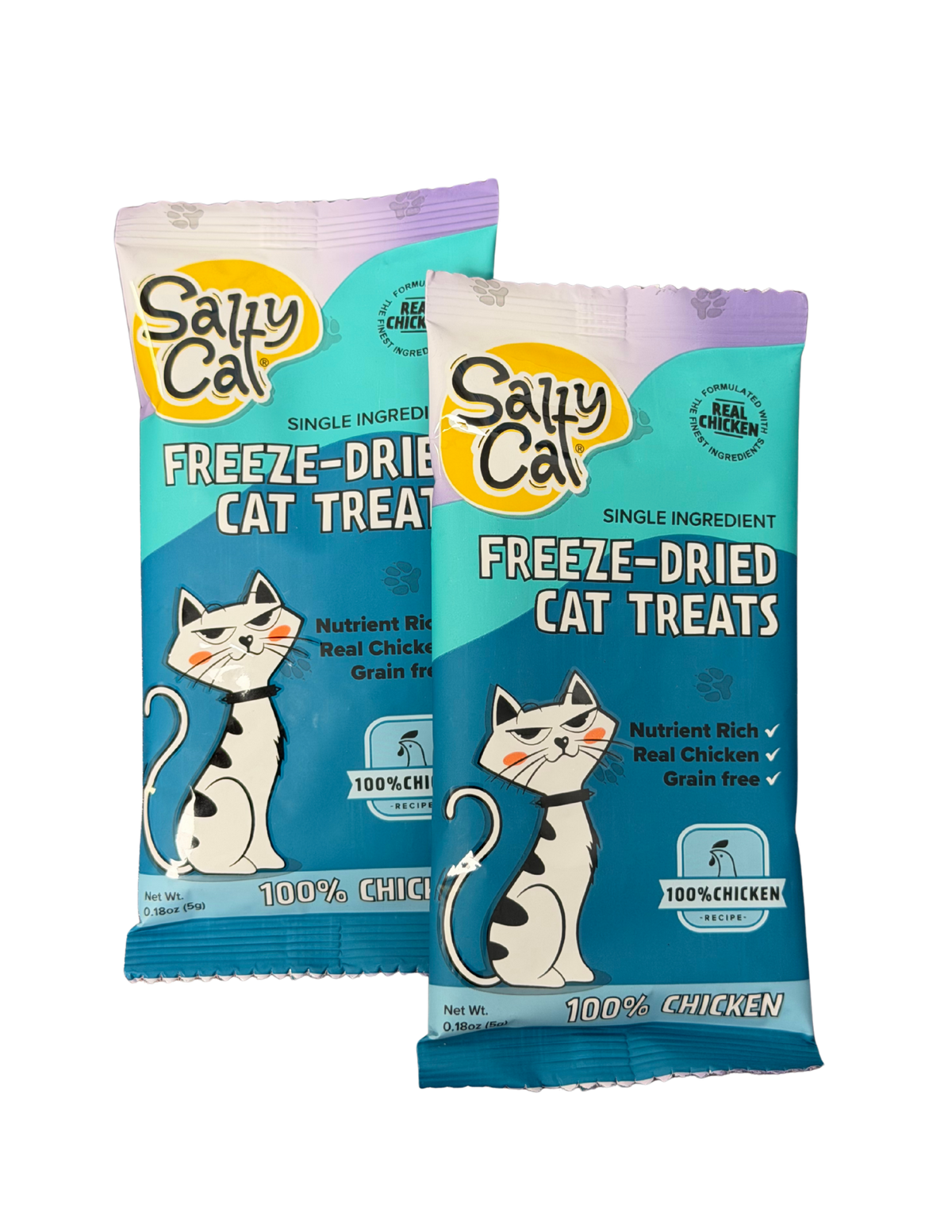 Two Goodie Bag packs by Salty Cat, each with playful cartoon cat illustrations.