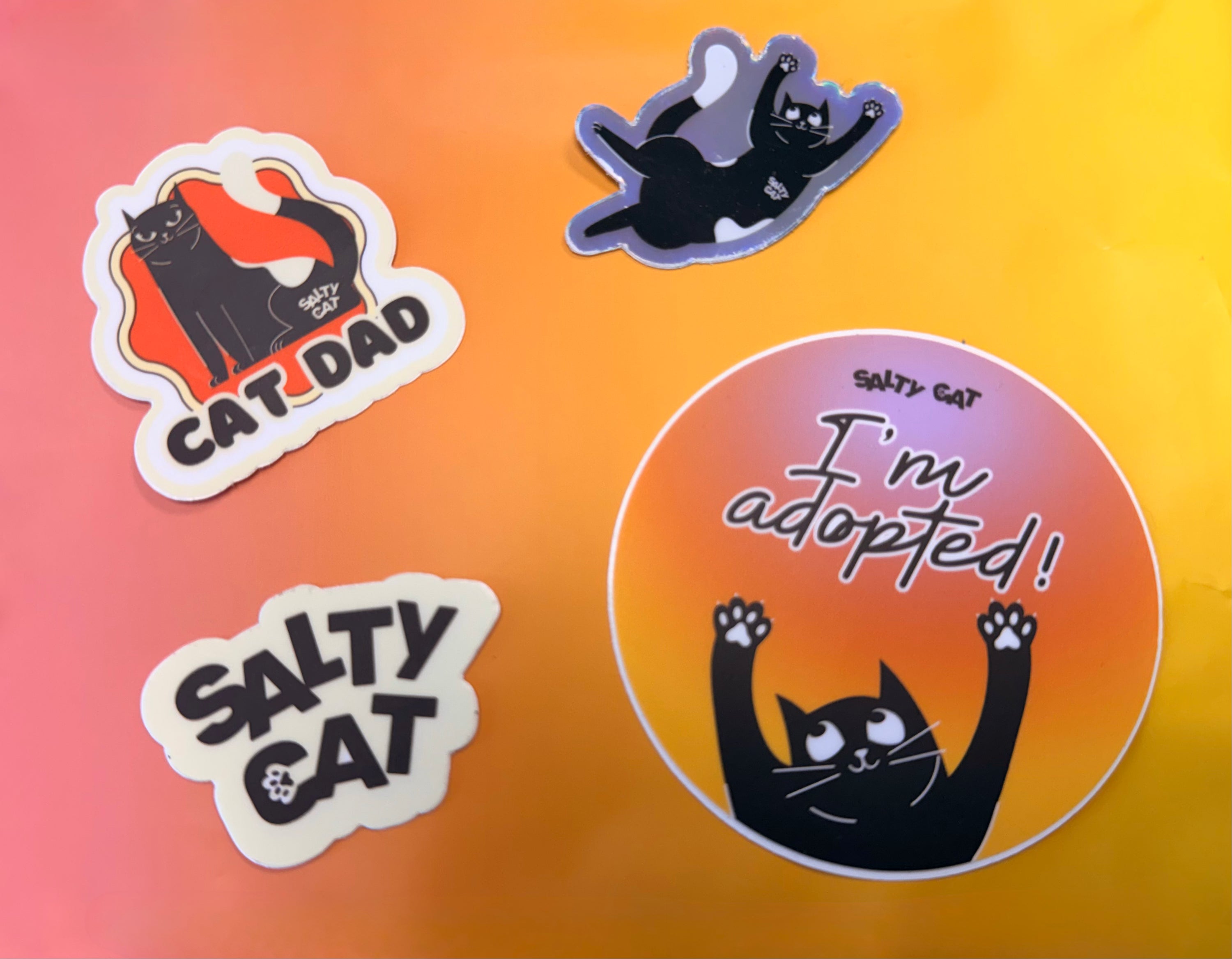 Salty Cat Surprise Sticker Bundle—perfect for decorating water bottles or phone cases!.