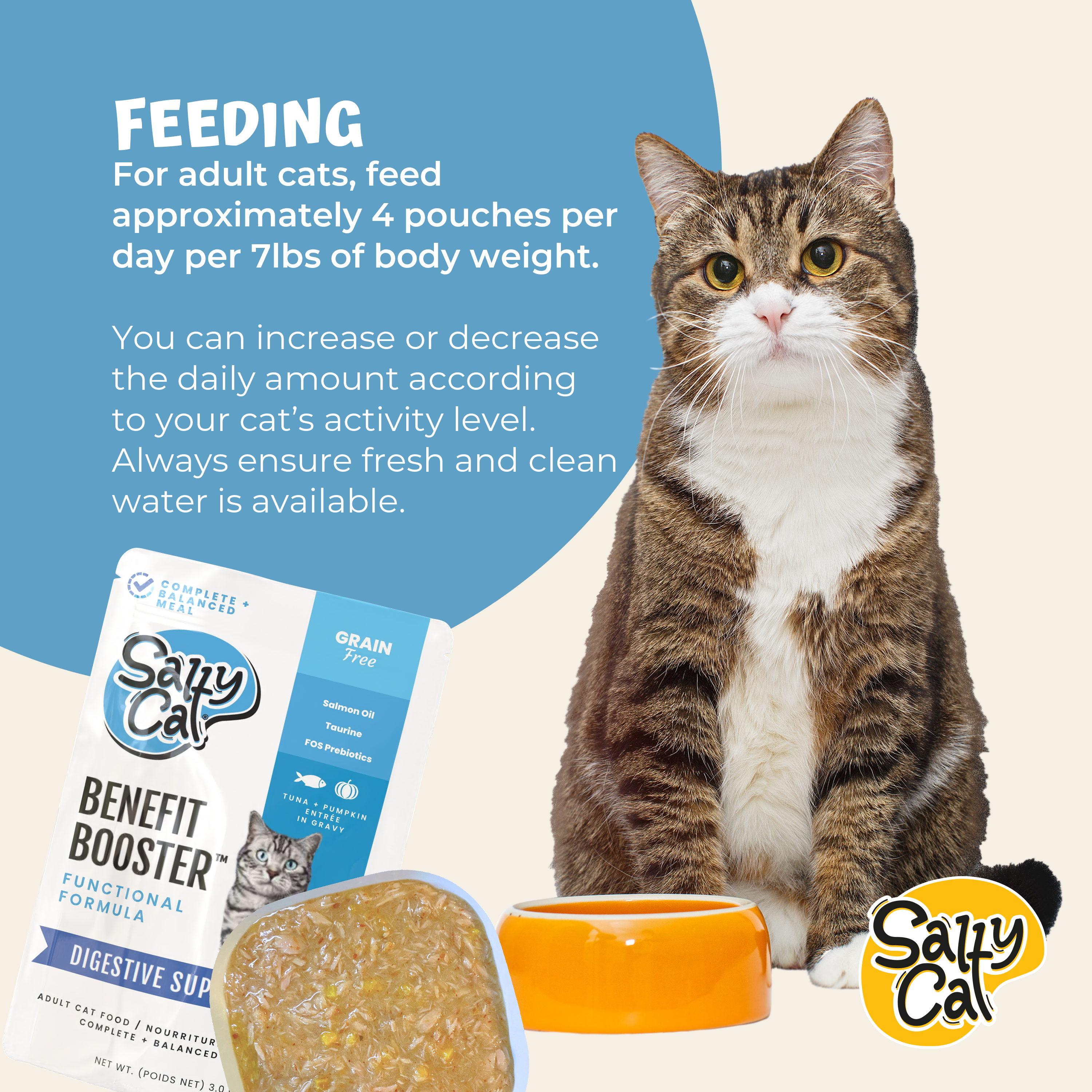 Salty Cat Benefit Booster Digestive Support Functional Wet Cat Food, 85g (12 Packs)