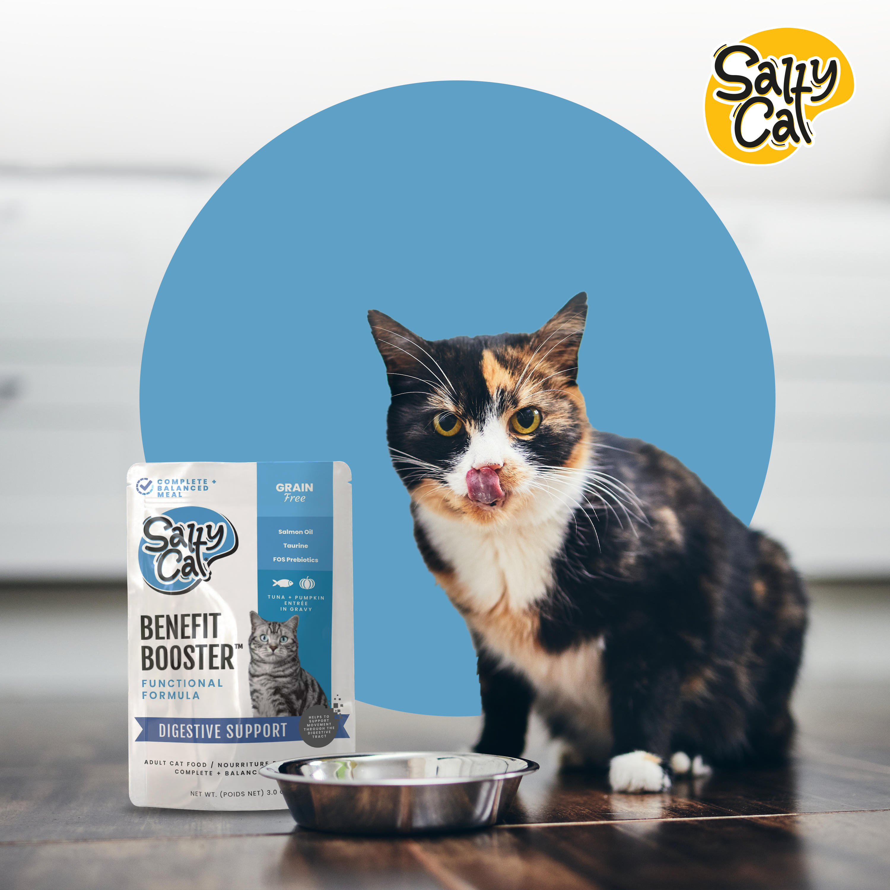 Salty Cat Benefit Booster Digestive Support Functional Wet Cat Food, 85g (12 Packs)