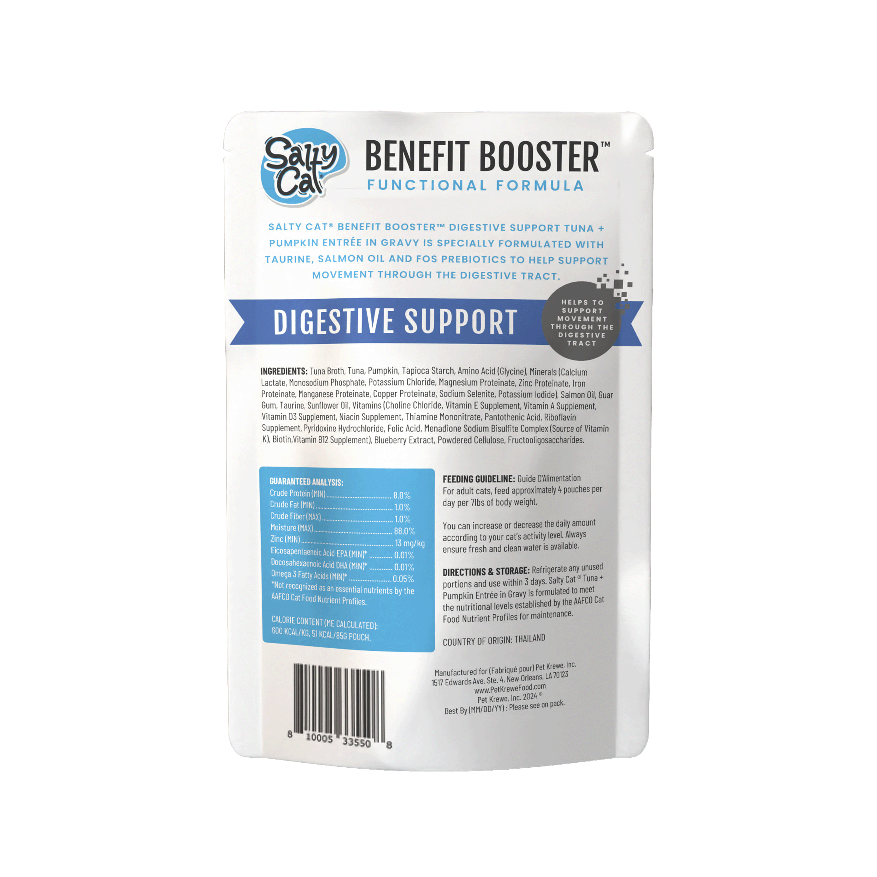 Salty Cat Benefit Booster Digestive Support Functional Wet Cat Food, 85g (12 Packs)