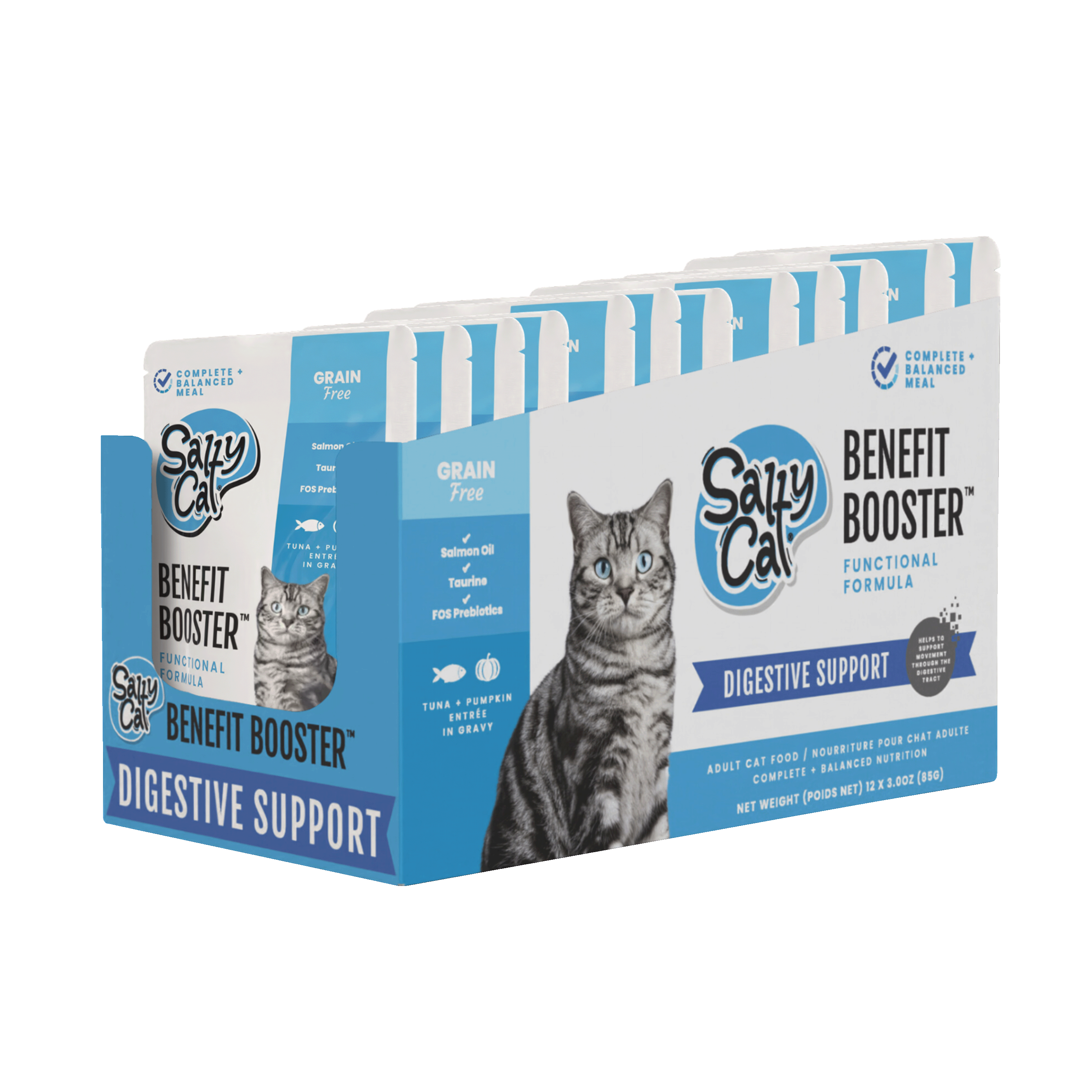 Salty Cat Benefit Booster Digestive Support Functional Wet Cat Food, 85g (12 Packs)