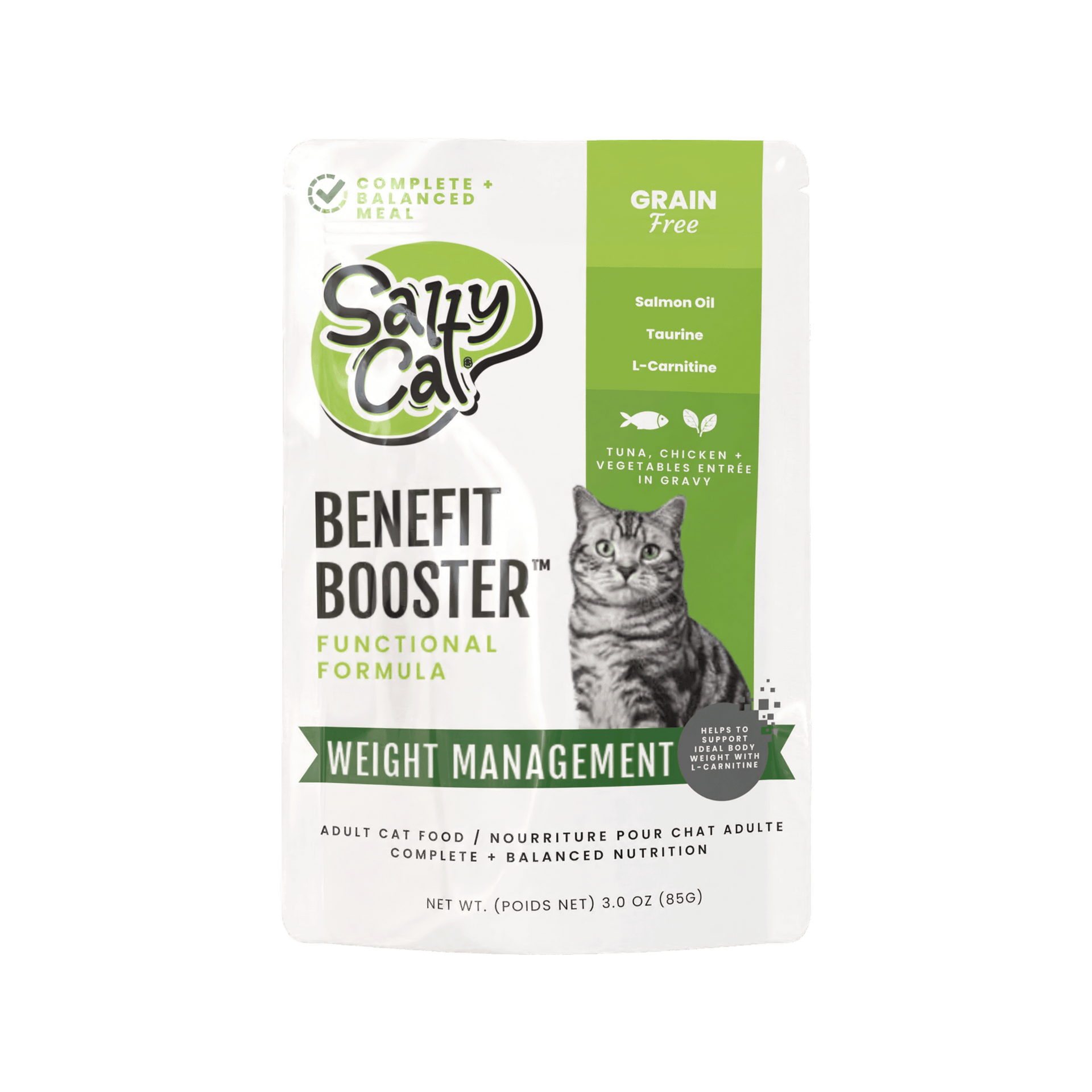 l-carnitine in cat food Salty Cat Benefit Booster Weight Management Functional Wet Cat Food, 85g (12 Packs)