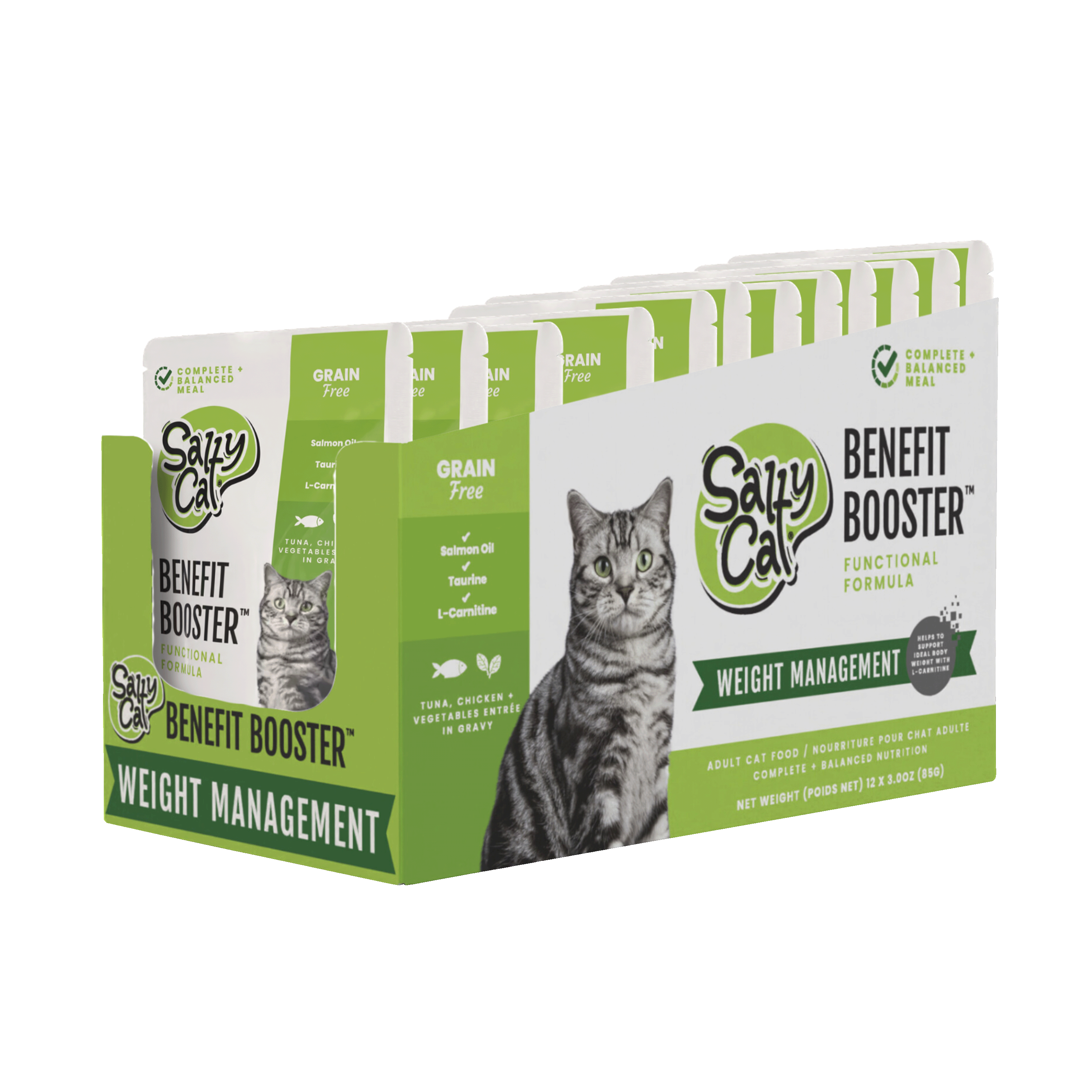 Salty Cat Benefit Booster Weight Management Functional Wet Cat Food, 85g (12 Packs)