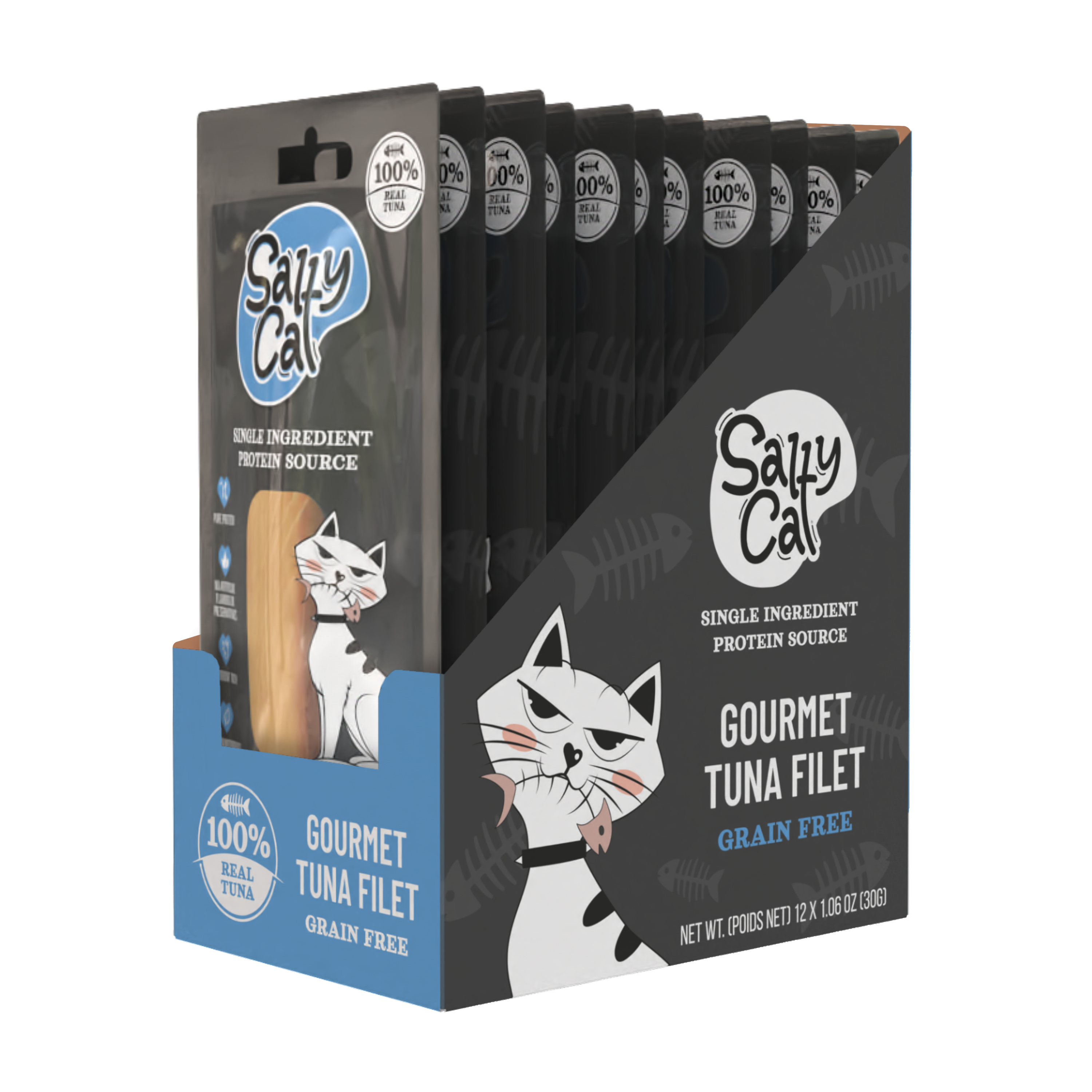 Salty Cat Gourmet Tuna Filet Treats for Cats, 30g (12 Packs)
