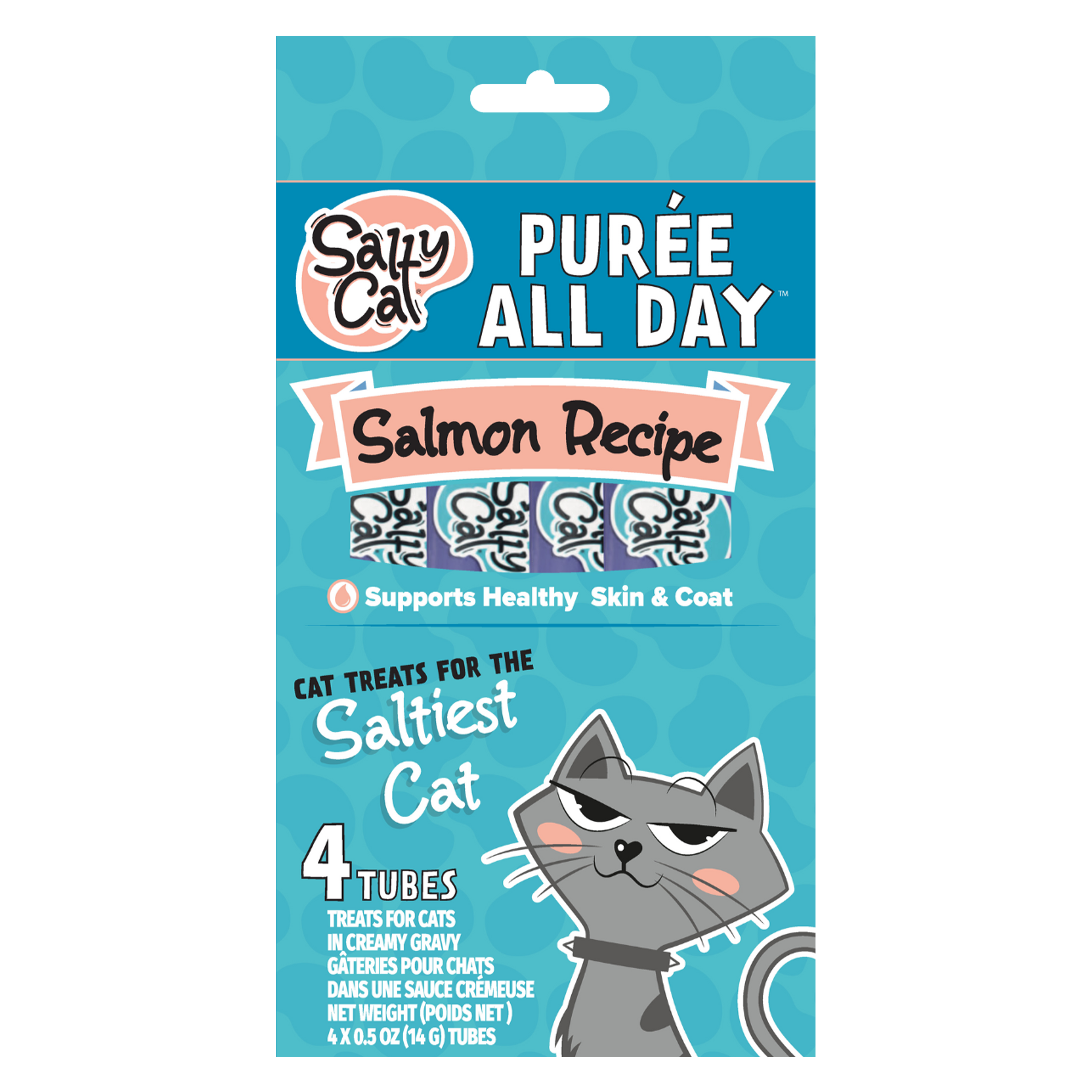 Salty Cat Purée All Day Salmon Tube Cat Treats