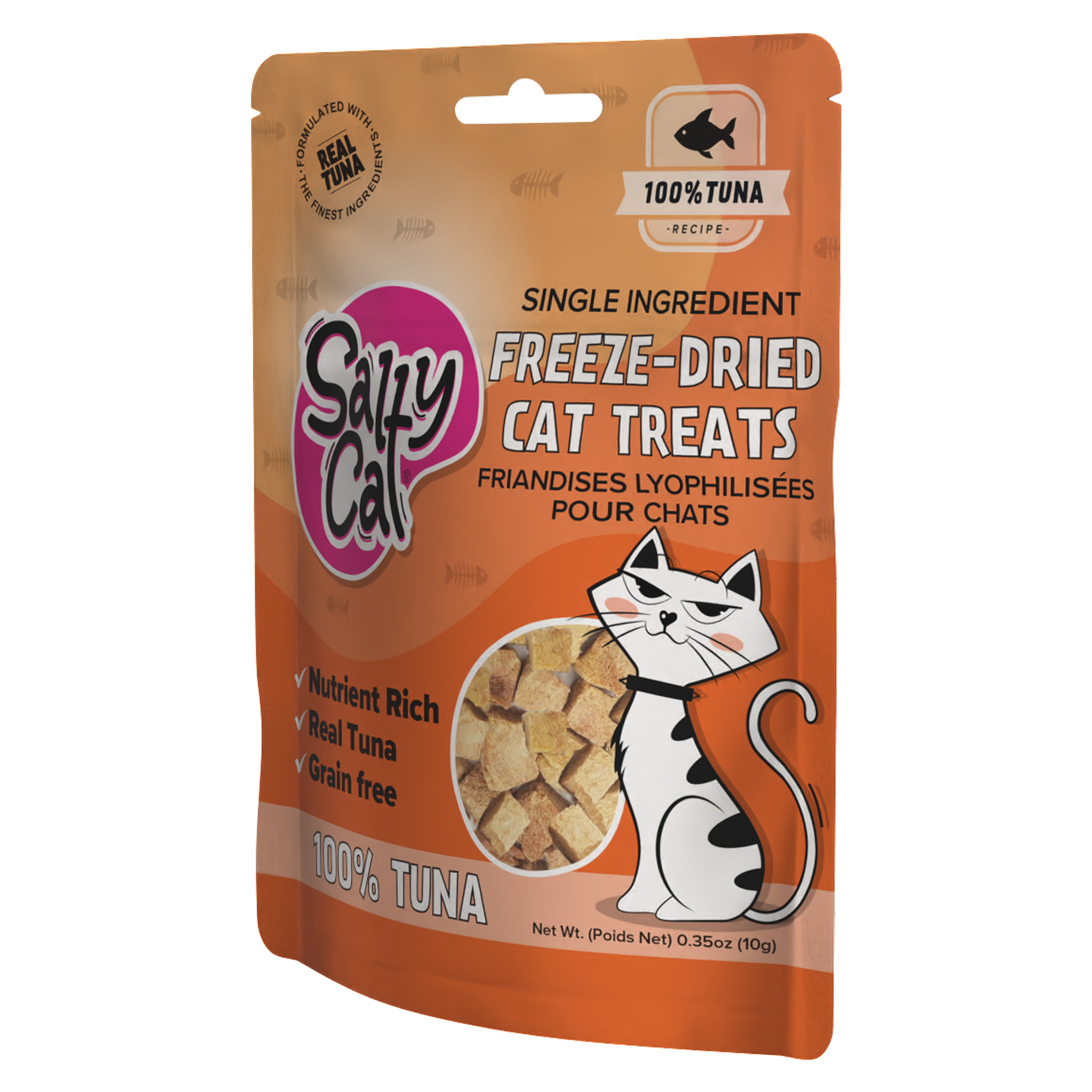 Salty Cat Freeze Dried Tuna Cat Treats, 10g Bag (12-Pack)