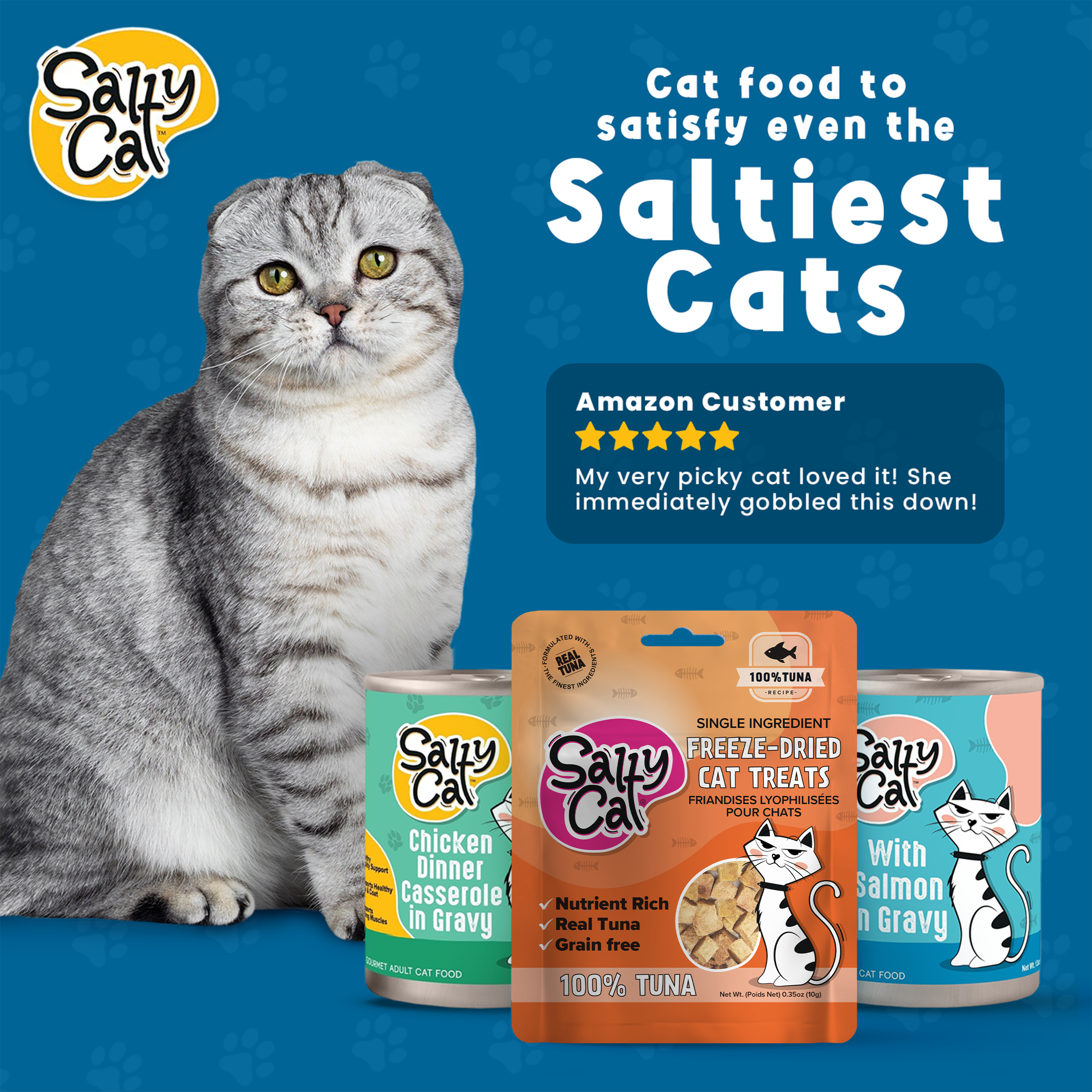 Salty Cat Freeze Dried Tuna Cat Treats, 10g Bag (12-Pack)