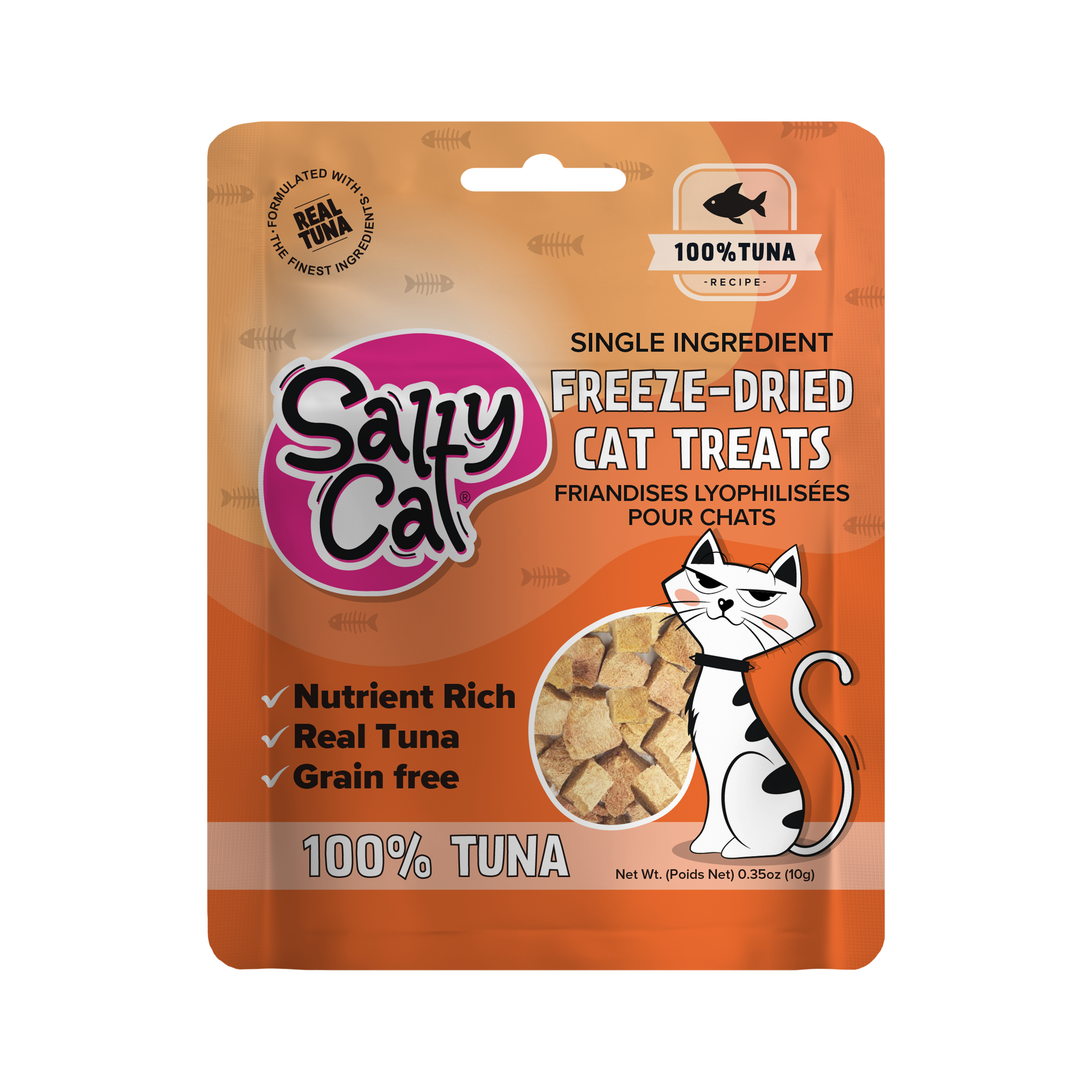 Salty Cat Freeze Dried Tuna Cat Treats, 10g Bag (12-Pack)
