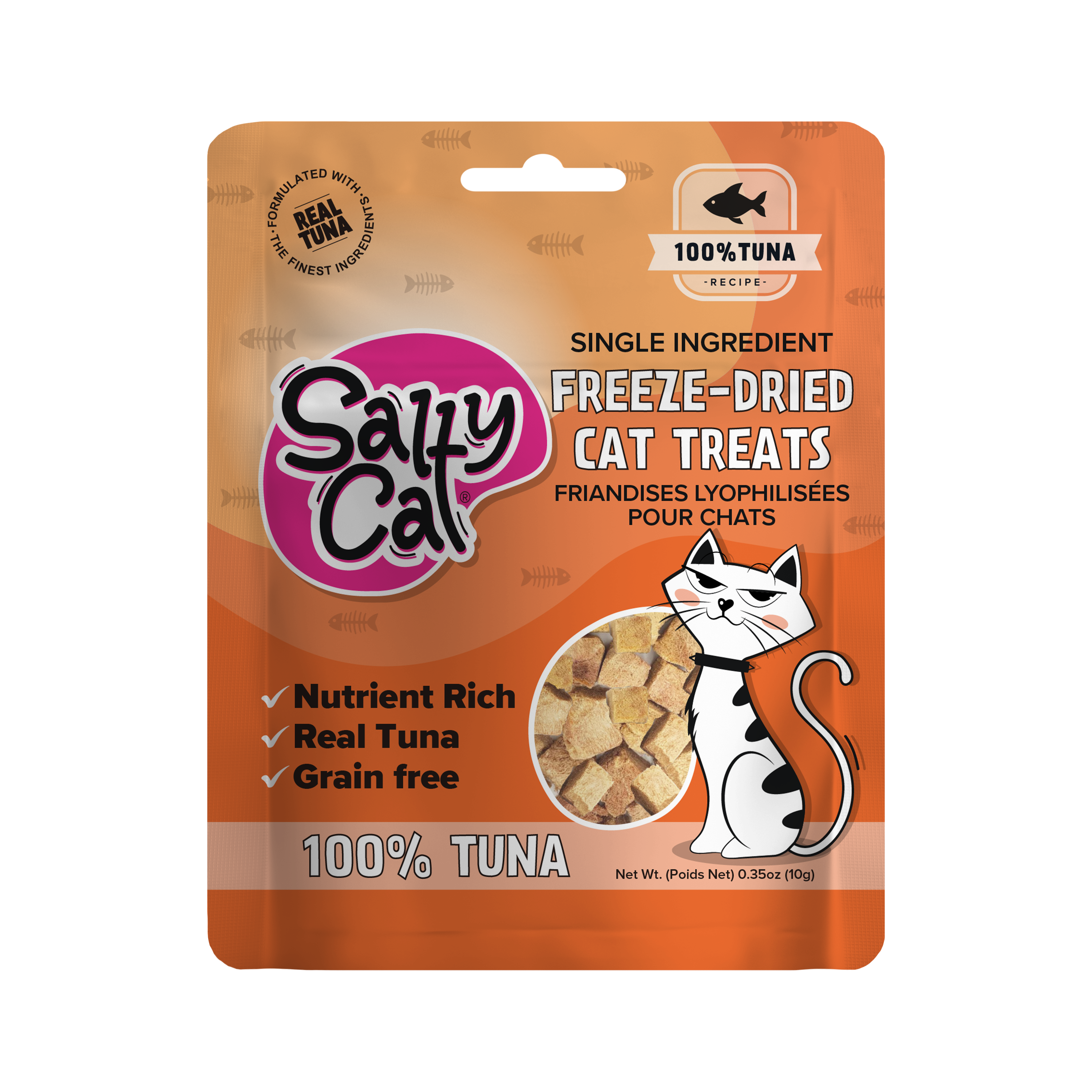 Salty Cat Freeze Dried Tuna Cat Treats, 10g Bag (12-Pack)