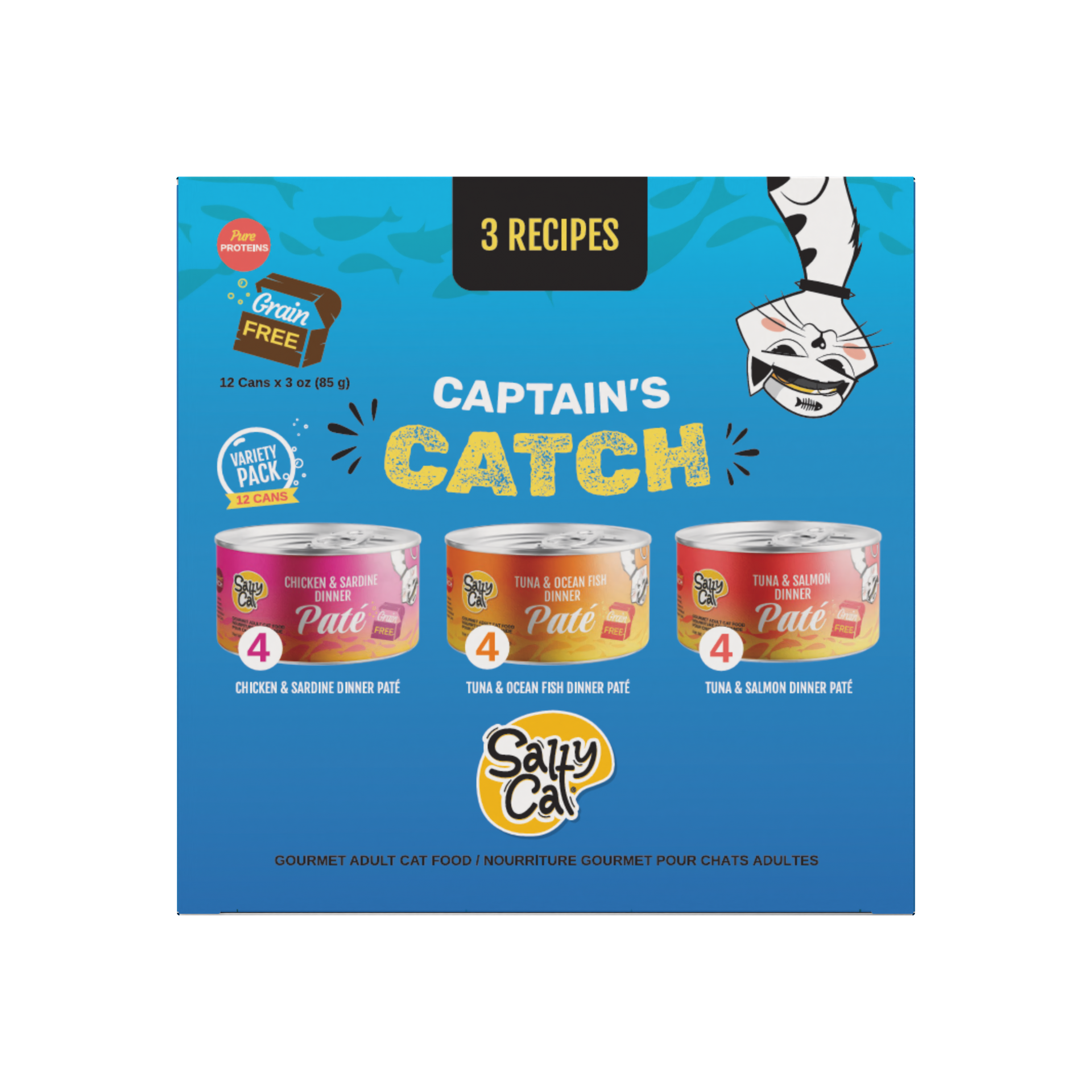 Salty Cat Captain's Catch Dinner Paté Variety Pack Cat Food for Cats