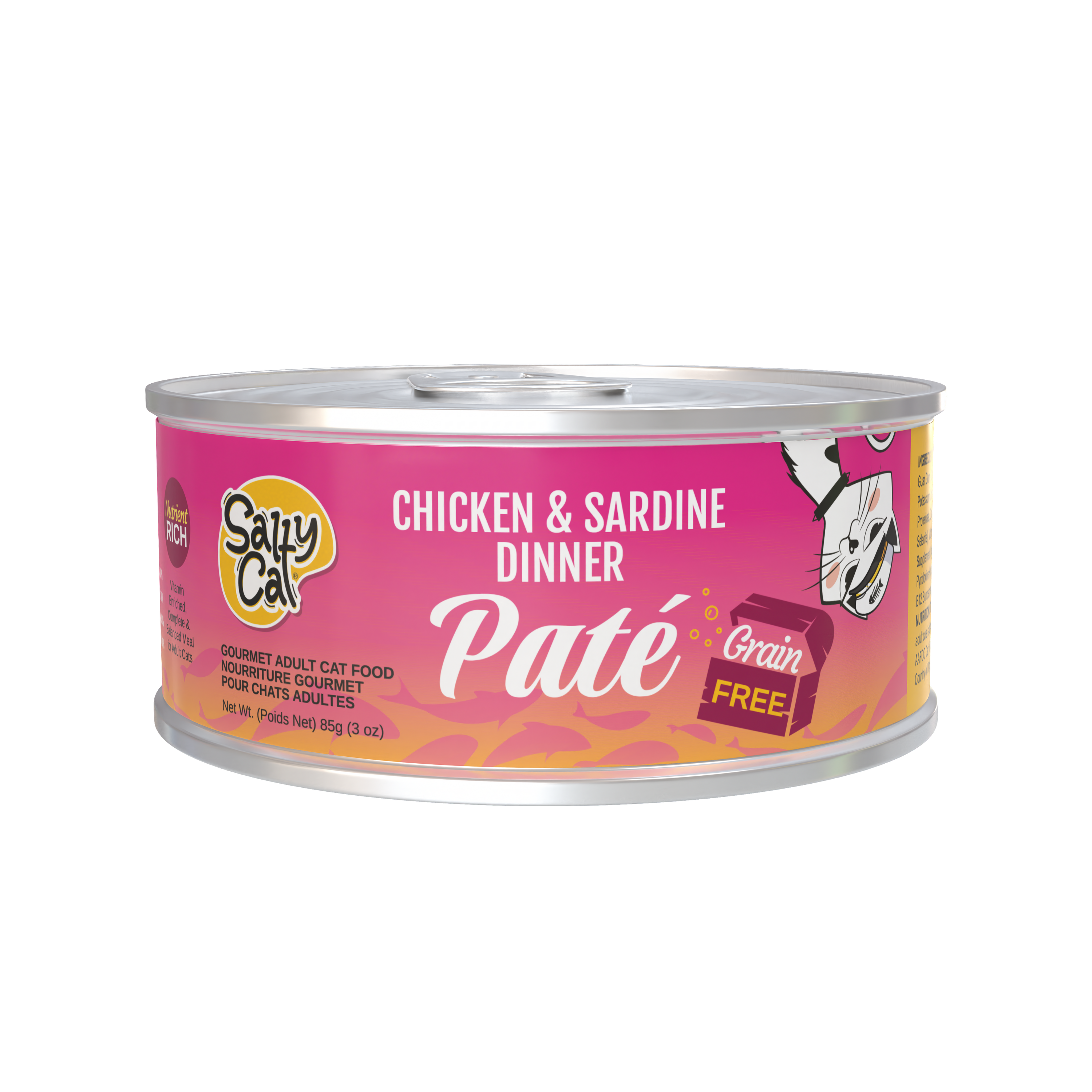 Salty Cat Captain’s Catch Dinner Paté Variety Pack Cat food for Cats, 12 Cans (3 oz Each)