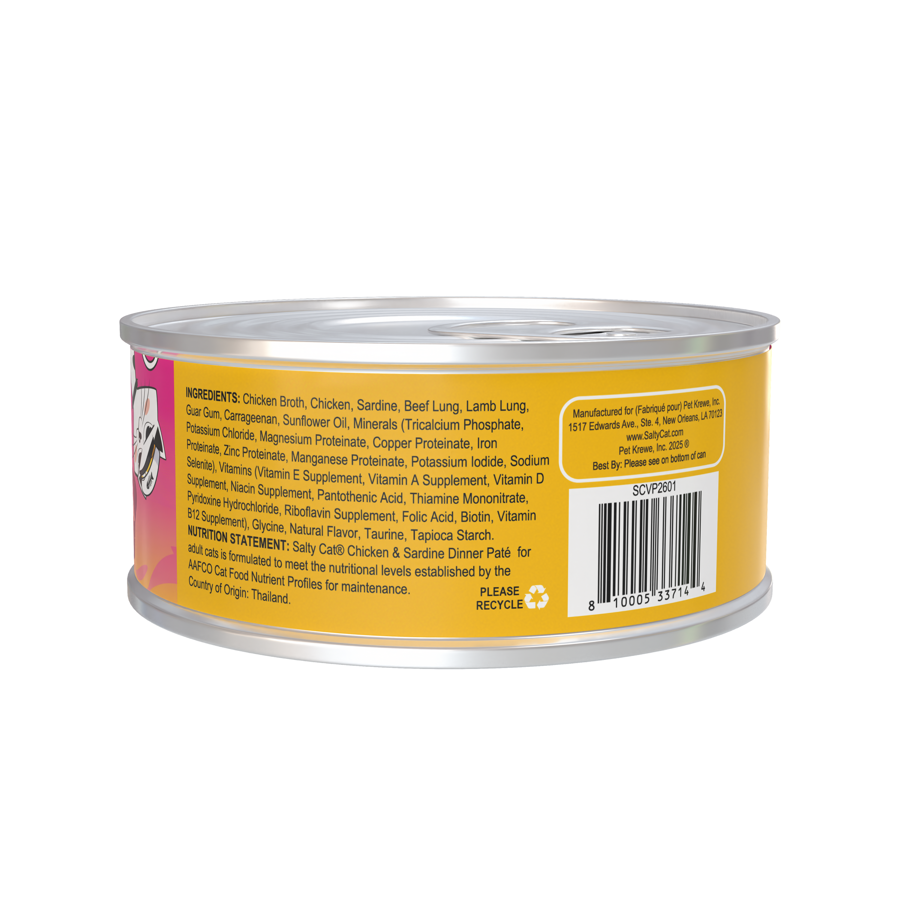 Salty Cat Captain’s Catch Dinner Paté Variety Pack Cat food for Cats, 12 Cans (3 oz Each)