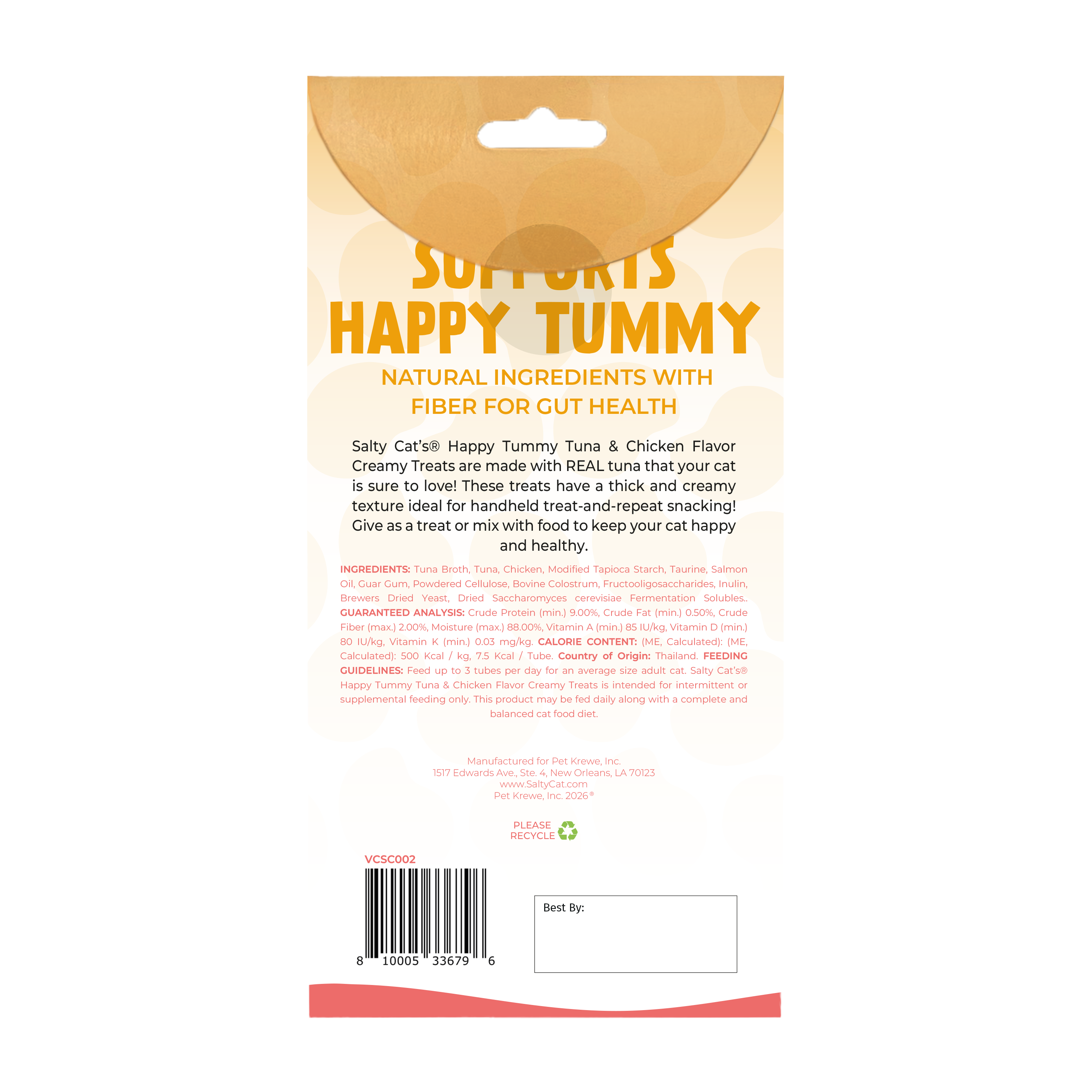 VitaCat by Salty Cat—creamy cat treats with prebiotics & probiotics for tummy health.