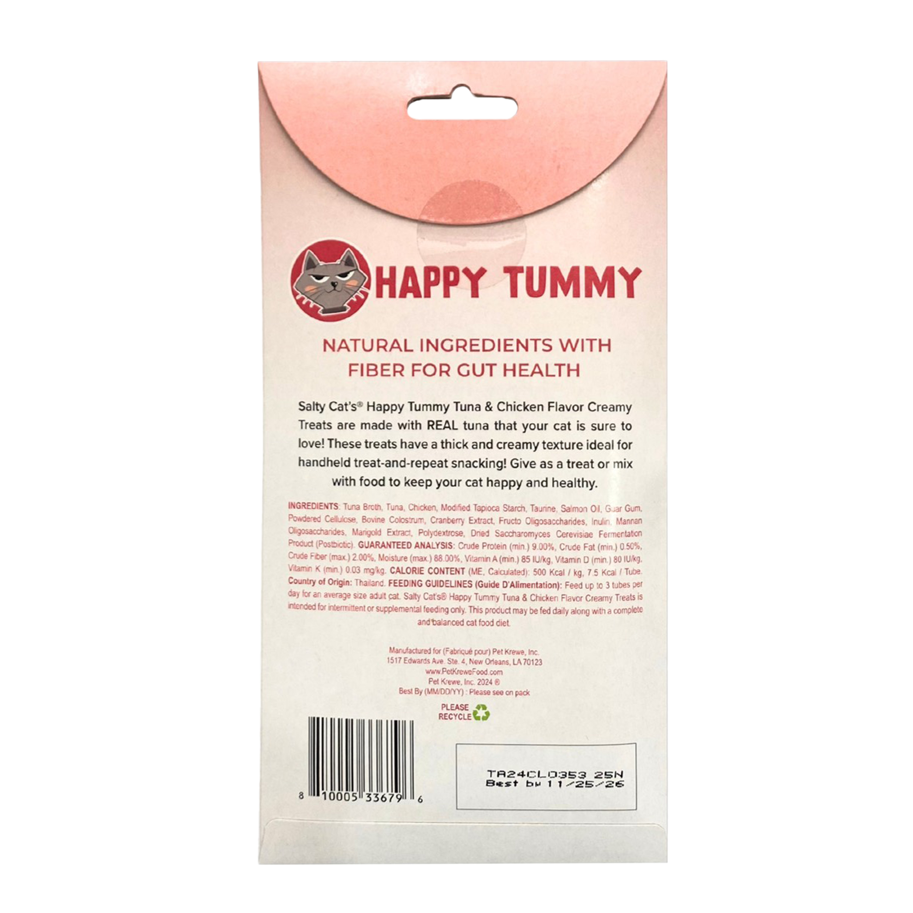 VitaCat by Salty Cat Happy Tummy Functional Cat Treats, 4 x 15g Tubes (12 Packs)