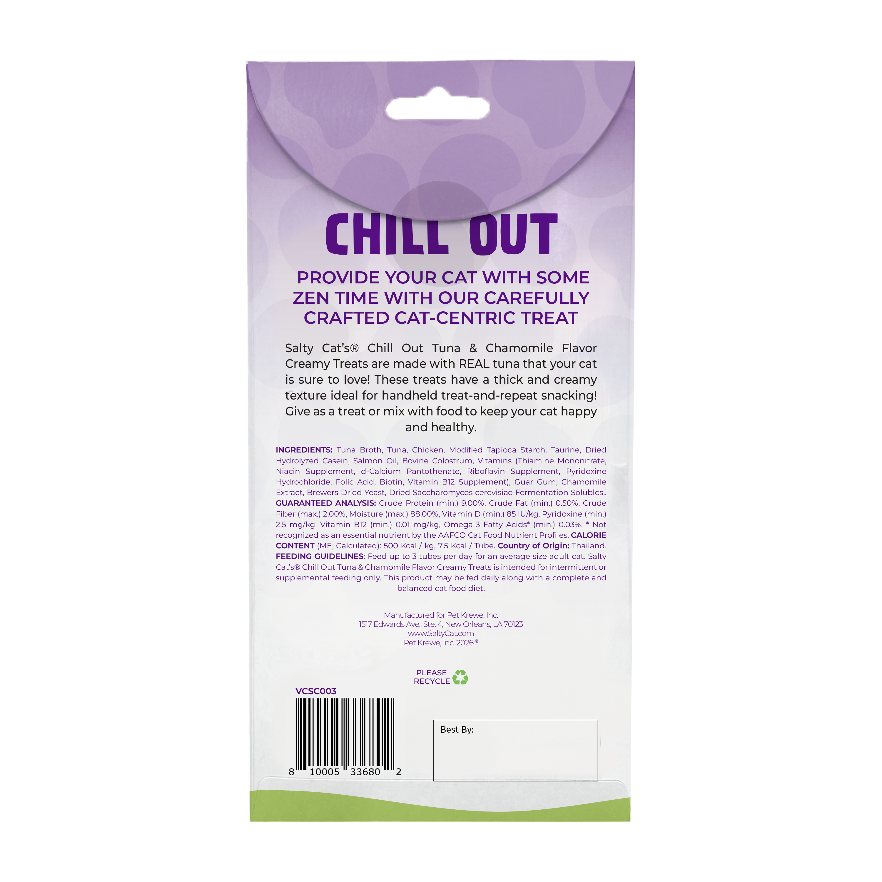 VitaCat by Salty Cat Chill Out Functional Cat Treats, 4 x 15g Tubes (12 Packs)